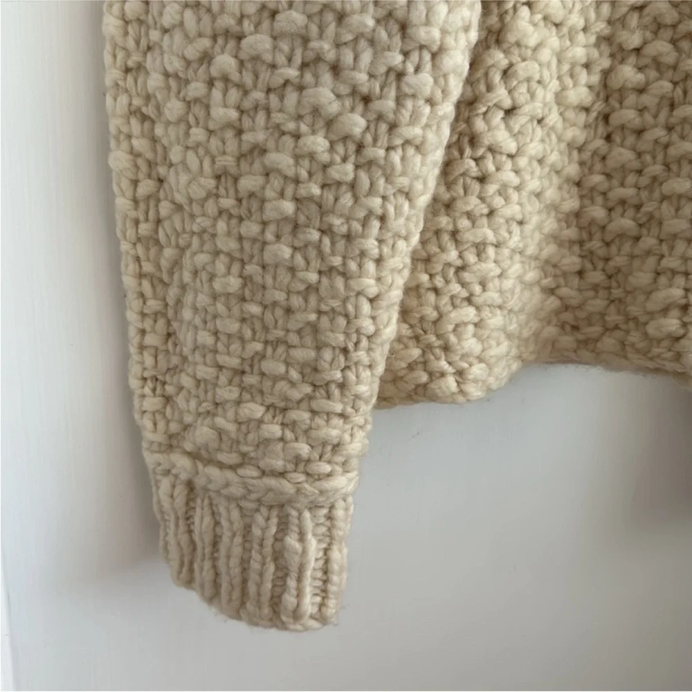 NWT J. Crew 100% Wool Handknit Fisherman Sweater - Picture 7 of 13